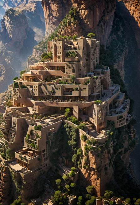 (The colonial city of the future, in the mist-filled Grand Canyon, on an unknown Earth-like planet, 2 moon on sky, Spaceship flight connects colonies, waterfulls:1.3), (Machu Picchu, a mountain settlement, incredibly spectacular:1.2), (Mario Botta:1.3), (avant-garde, future, reality, science fiction, photorealistic), (modern architecture:1.2), 
(Large Files, Ultra Realistic, 8K, 16k, FHD, HD, VFX, Perfect, Photography, composition, Architecture Sales Photography, Architecture Competition, Ultra High Resolution, Cinematography, High Resolution Image:1.1), (dramatic lighting, direct sunlight, ray tracing, clear shadow:1.2),  (real landscape:1.1), (blurred background:1.0), (urban background, more_details) ,
ac_neg1, great lighting, clear, hillscastel, extrusionbuilding, vertical