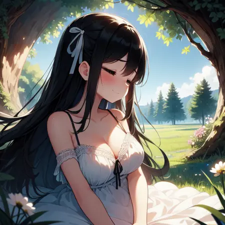 girl like tree frame / under tree