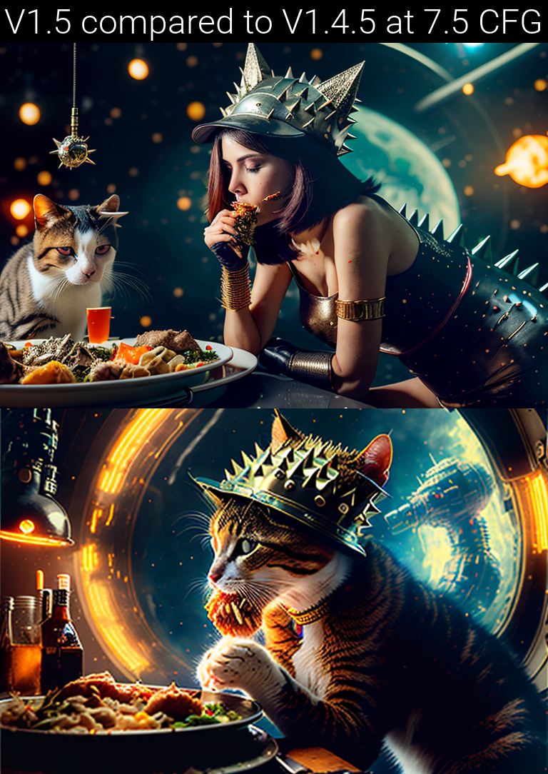 woman eating cat dinner, spiky, greebles, outer space hat, piss futurism