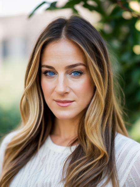 Realistic photo of a beautiful s4r4hjp woman,  1girl,solo,long hair,looking at viewer,smile,blue eyes,blonde hair,green eyes,parted lips,blurry,lips,blurry background,portrait,realistic, soft lighting, professional Photography, Photorealistic, detailed, RAW, analog, sharp focus, 8k, HD, high quality, masterpiece<lora:s4r4hjp:1.0>