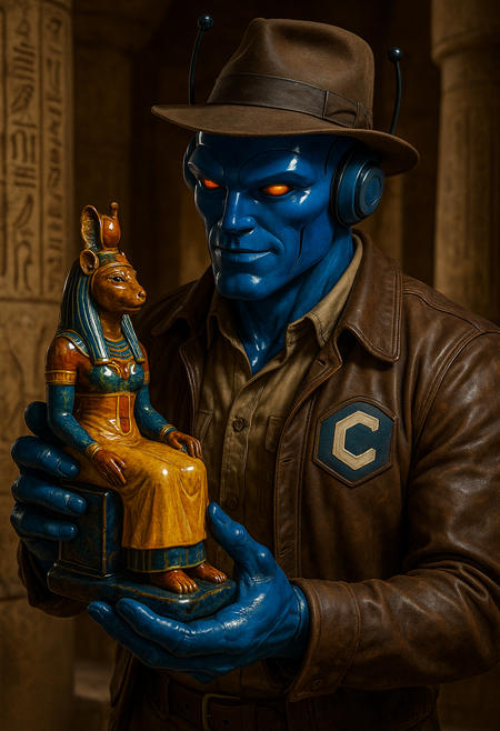 lazypos, score_9,score_8_up,score_7_up,score_6_up, fx, masterpiece, high detail, best quality,
BREAK
(CivBot sigma male holding in his hands a beautifully crafted colorful ceramic and porcelain figurine of an anthropomorphic lioness girl dressed in beautiful colorful elegant Ancient Egyptian dress), Civbot dressed like Indiana Jones, in an ancient Egyptian temple,
indoors, colorful HDR background, ((realistic))