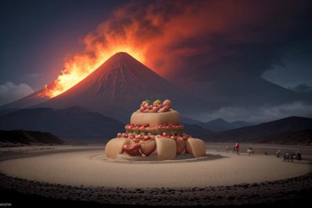 (((hotdog))), hotdogs, fire,  (big text))), (((area 51))), ufo, mountain, volcano, apocalypse, fire, (beach background), 
eb767b567