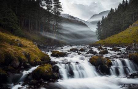 award winning photo of a beautiful landscape, Style-Kilt,  iphone 12 camera lens. Cinematic lighting with volumetric rays and bloom effect in the style Greg Rutkowski! photorealistic digital art trending on Artstation 8k HD high definition dramatic lightning from right side view shot portrait photography headshot symmetrical features proportions eye contact closeup face detailed realistic