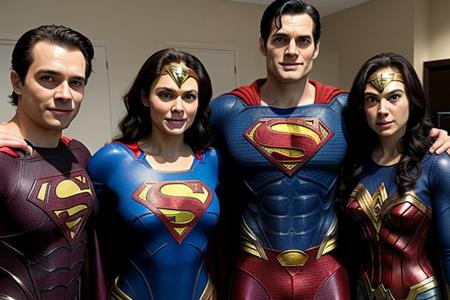 Superman, Wonder woman and supergirl