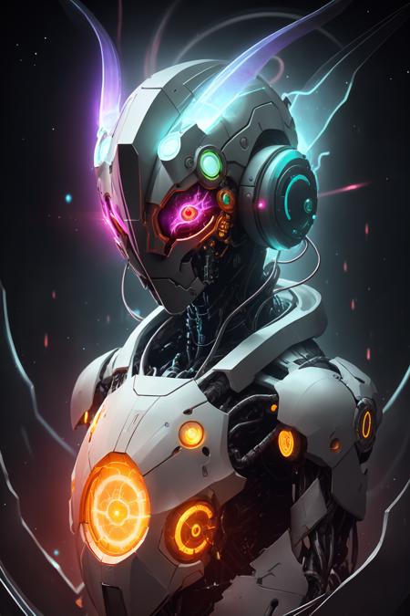 <lora:sh4g0d-000008:0.7> bioluminic [sh4g0d:0.6], helix portal, portrait, [fluorescent hair:0.7], galactic cybernetic mask