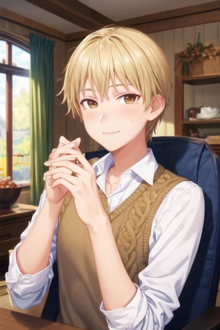 yuuta_shindou blonde hair brown eyes