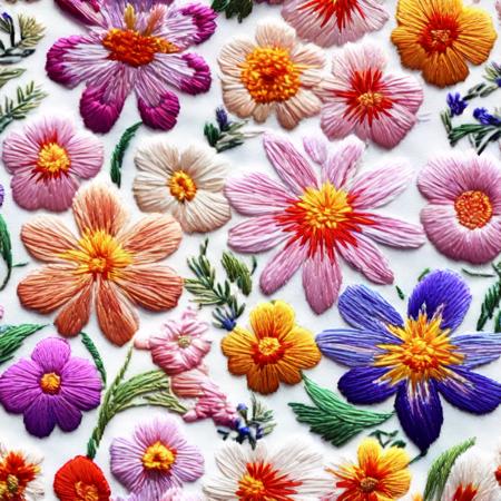 <lora:kEmbroiderySD15:1> Embroidery many flowers