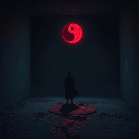 A liminal space inspired by Itachi Uchiha from Naruto. The environment is dark, quiet, and emotionally heavy, filled with an air of intense solitude and sorrow. The setting is a dimly lit, abandoned landscape—perhaps a lone, secluded room or a desolate forest at dusk. The walls are cracked, and the ground is covered with fallen leaves, giving the scene an eerie, forsaken feel.
The haunting red glow of Itachi’s Sharingan subtly illuminates the scene, casting long, sharp shadows and adding a sense of tension to the atmosphere. There are no people, only remnants of past battles or memories. The place feels frozen in time, like a space where Itachi’s presence lingers, silent and unyielding. His connection to this space, filled with loss, pain, and regret, hangs in the air, creating a chilling, melancholic energy. The environment is both beautiful and heartbreaking, reflecting Itachi’s internal struggle and isolation.
