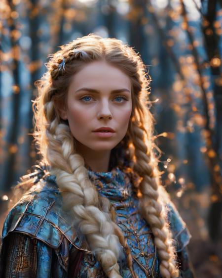 ((((masterpiece)), photographic)), professional detailed portrait, ultra high detail, sharp, insanely detailed, 



A fiercely proud Nordic girl stands, her presence exuding unwavering strength. Her blonde braids cascade down her back, framing a face marked by determination and resilience. This stunning portrait captures her piercing blue eyes, reflecting the icy landscapes of her homeland. The intricate details of her embroidered Viking armor and fur-lined cloak speak of her warrior spirit. This high-quality painting seamlessly combines power and grace, drawing the viewer into the captivating story of a fierce Nordic warrior princess. playful body manipulations, divine proportion, non-douche smile, gaze into the camera, holographic shimmer, whimsical lighting, enchanted ambiance, soft textures, imaginative artwork, ethereal glow, silent Luminescence, whispering Silent, iridescent Encounter, vibrant background, by Skyrn99, full body, (((rule of thirds))), high quality, high detail, high resolution, (bokeh:2), backlight, long exposure:2,





<lora:xl_more_art-full_v1:0.3>, 
<lora:AetherPunkAIv2:0.5>, aetherpunkai,
<lora:WowifierXL-V2:0.2>, 
<lora:orangeblack:1.0>, 
<lora:ReaLora:0.7>, 
<lora:RMSDXL_Enhance:3>, 
<lora:RMSDXL_Photo:0.8>, 
<lora:psychedelicai-SDXL-V2-000008:1>, 
<lora:EnvyBetterHiresFixXL01:0:hr=1>,  
<lora:add-detail-xl:0.8>, 
<lora:DetailedEyes_V3:1.2>, 
<lora:PerfectEyesXL:1.0>,
<lora:mjv6:0.6>,





