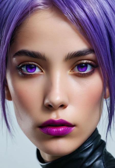 black hair, shiny skin, (Midna, ((dark and grey skin)), ((purple hair)) ), (combat boots), (Julia James:1.4)  rating_questionable, grumpy, ((skinny)), (((cute face))), petite body, skinny thighs, Big perfect grey eyes,dynamic range, (center composition, symmetry composition:0.1), (ebony and muted colors:0.1) <lora:MJ52:0.5> <lora:- SDXL - vanta-black_contrast_V3.0:0.5>blackf/1.4, rule of thirds, iconoclastic opus magnum with unparalleled details, (electricblue and unique colors:0.1), <lora:MJ52:1.0>(masterpiece, best quality:1.4), perfect body parted lips, , detailed skin,model photoshoot,photography by (Muriel Angelus:1.3), modelshoot, pose, , award winning photo macro shot of a beautiful A minimalist and modern design portraits of a beautiful woman, one eye covered in an artistic black band in bold white, blue or yellow colors, set against a stark white background. This graphic representation symbolizes beauty through visual simplicity and minimalistic elements. (Motion Blur Photography by Sarah Charlesworth and Andres Serrano:1.2), award-winning photography, aesthetic, carefully designed details, clear scene, f/22, symmetry and balance, unprecedented, selective color,  Ultra High Resolution, wallpaper, 8K,Rich texture details, hyper detailed, detailed eyes, detailed background, dramatic angle, epic composition, SimplepositiveXLv1 , , solo, model photoshoot,, a stylish girl,(close-up portrait:1.1),