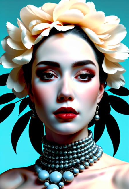 Inspired by Mike Mignola, 1 female,beautiful, wrapped in beads, peonies, languor, softness, half smile, soft light, tenderness, seduction, the greatest quality, best facial details
futurism, evocative image, a masterpiece of surrealism mixed with modern art illustration