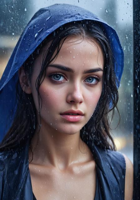 Grunge style [X] RAW photo, Hyperrealistic art a woman standing in front of a window covered in rain, rain drops on face, raining portrait, close up portrait shot, closeup portrait shot, close up portrait photo, close - up portrait shot, wet reflections in eyes, tears in the rain, alessio albi, wet relections in eyes, closeup shot of face, tears dripping from the eyes <lora:FF-WoMM-XL-FA-v0208-TE:0.99> . Extremely high-resolution details, photographic, realism pushed to extreme, fine texture, incredibly lifelike realism pushed to extreme, fine texture, incredibly lifelike Extremely high-resolution details, realism pushed to extreme, fine texture, incredibly lifelike . Textured, distressed, vintage, edgy, punk rock vibe, dirty, noisy