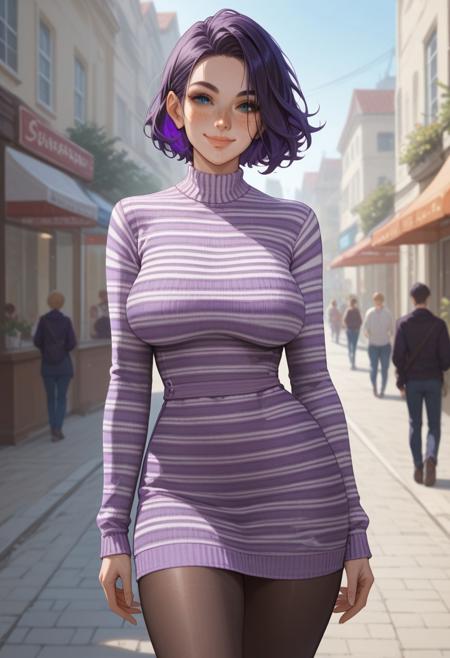 Striped sweater dress - by IkariRH V1