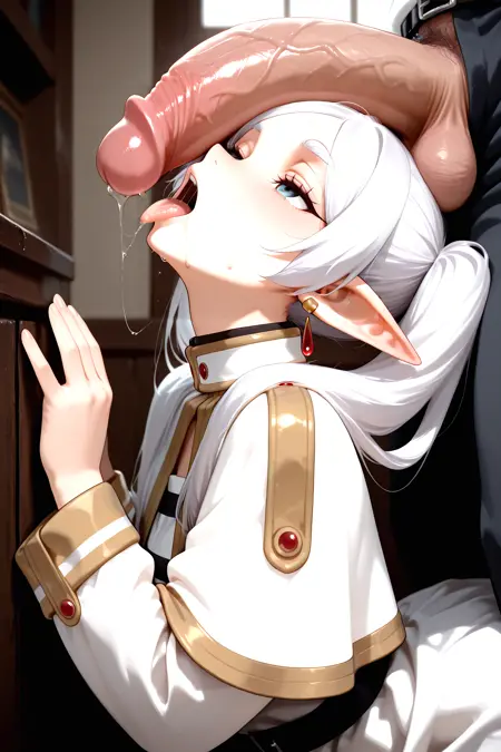 licking dick over head by behind