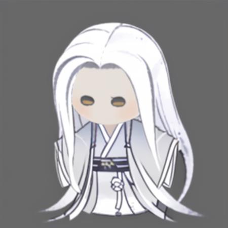 1boy,   <lora:xinzhi_v1_dream1:1>, chibi,angry, full body, long hair, long sleeves, hanfu, chinese clothes, white hair, wide sleeves,  solo, standing, white clothing