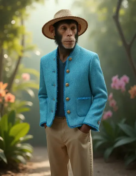 Light vibrant blue woven bouclé jacket