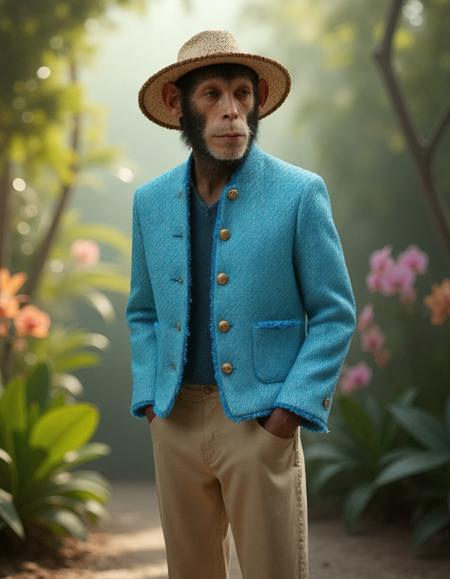 Light vibrant blue woven bouclé jacket V1