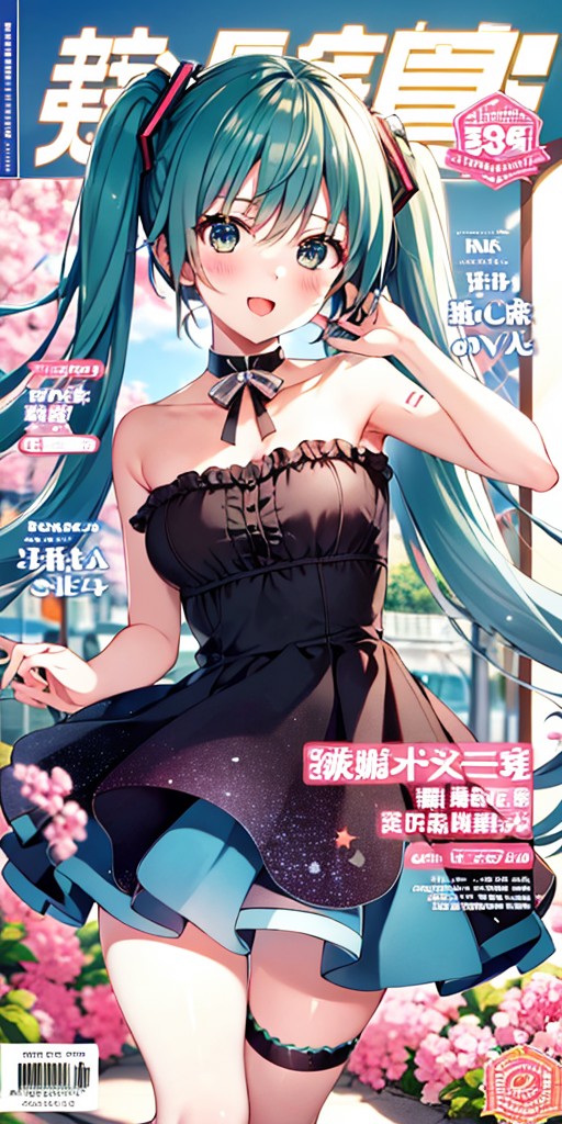 <lora:sd-No.410cover-000018:0.7>,cover,1girl,hatsune miku,, masterpiece, best quality,