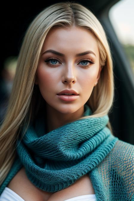 photo of (tahtest-200:0.99), a beautiful woman, perfect blonde hair, (modern photo, Ocean Blue Lace knit shawl), 85mm lens, (analog, cinematic, film grain:1.3), (cave:1.2), detailed eyes, (seductive pose), (epicPhoto), (looking at viewer), jewelry, (cinematic shot:1.3), PA7_Portrait-MCU