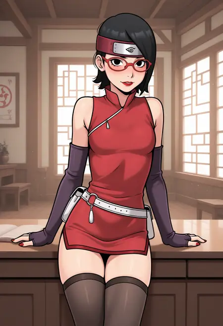Sarada Uchiha (うちはサラダ), Boruto: Naruto Next Generations (ボルト), Belmont style, LoRA, Illustrious XL