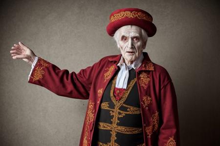 old vampire in romanian folk costume