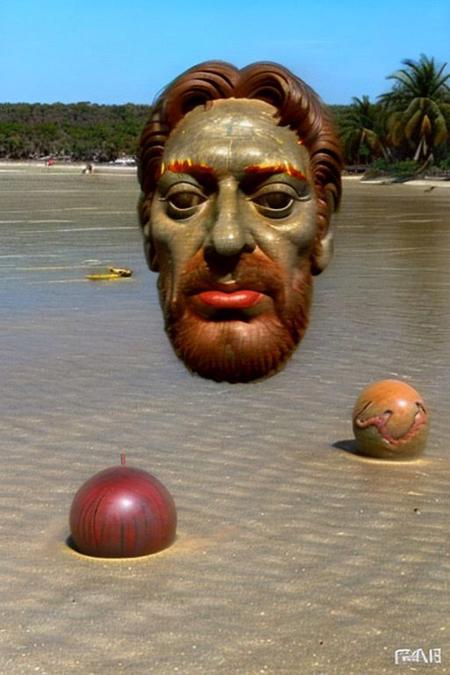 Weirdcore upper body and face of <ffurian> male face on sand on brazilian beach,  (face portrait 1.6) palm trees, 90VHS, (ffurian man with beard 1.1) (y2k aesthetic 0.8), ms paint style <lora:ms-paint-lora:1> (sunny weather 1.2), the matrix movie, <lora:y2kaesthetic:0.7>, half0ster, organic sculptures