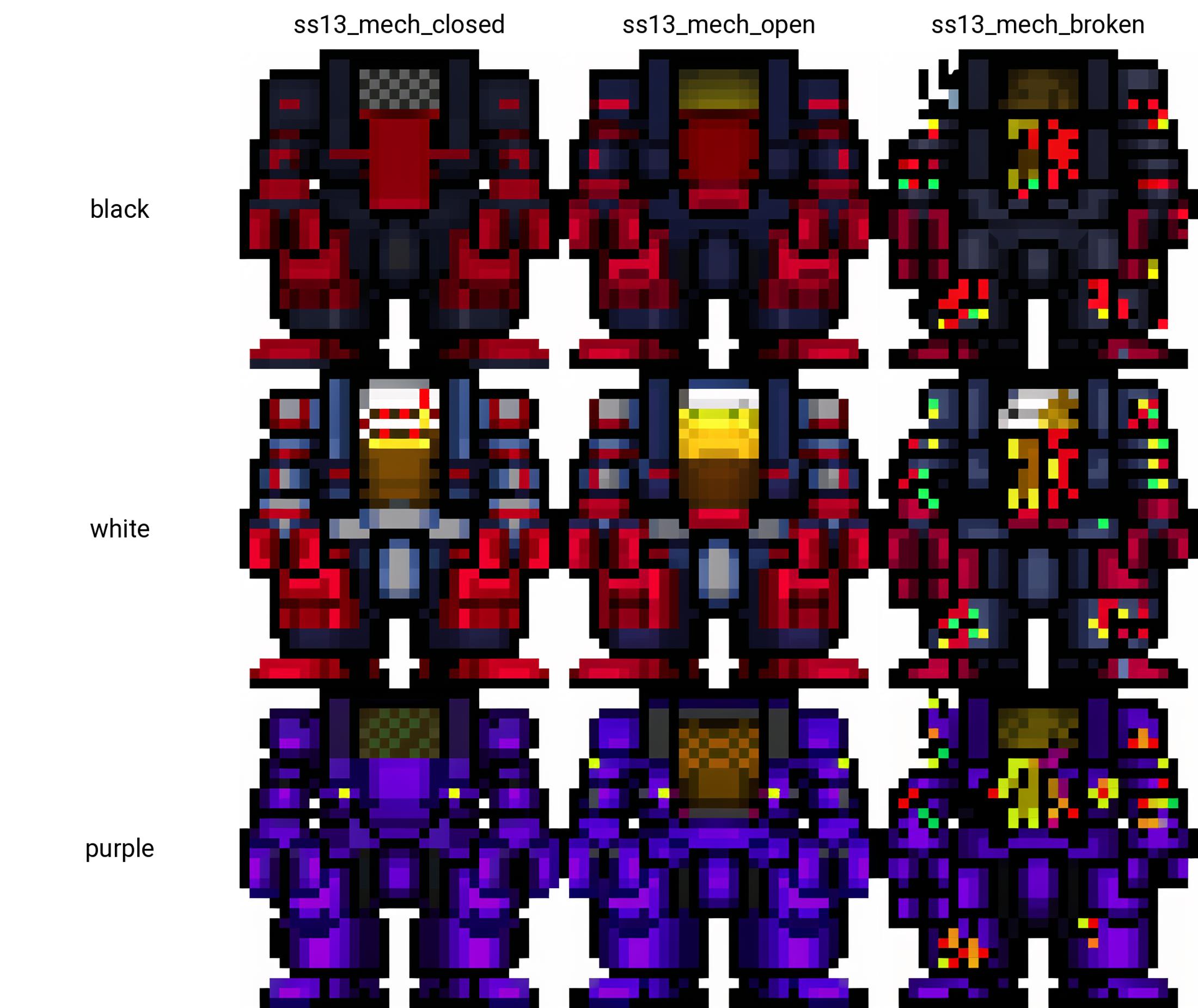 Mechs Pixel Art sprites - Space Station 13 [Pixel perfect, pixel art]  image by SteampunkEngineer