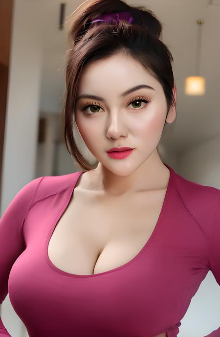 <lora:last:1>, 8k, photos:1, best quality,1girl,((looking at viewer)), detailed skin, professional lighting, realistic, (cleavage), ((detailed face)), shirt, small breasts, ponytail