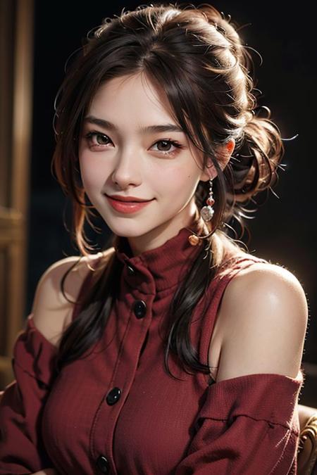 1girl, offshoulder, smile,best quality, masterpiece, ultra high res, photorealistic,