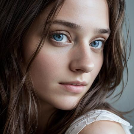 A 23-year-old woman, instagram picture, portrait, french style, teen, 1girl, long hair, brown hair, lips, portrait, looking at viewer, blue eyes, detailed face, detailed eyes, looking at viewer, eyes contact, highres, extremely detailed, 8k photo, best quality, beautiful lighting, intricate details, photorealistic, photo, masterpiece, realistic, photorealism, detailed, hyper detailed, best quality, ultra high res, high resolution, detailed, raw photo