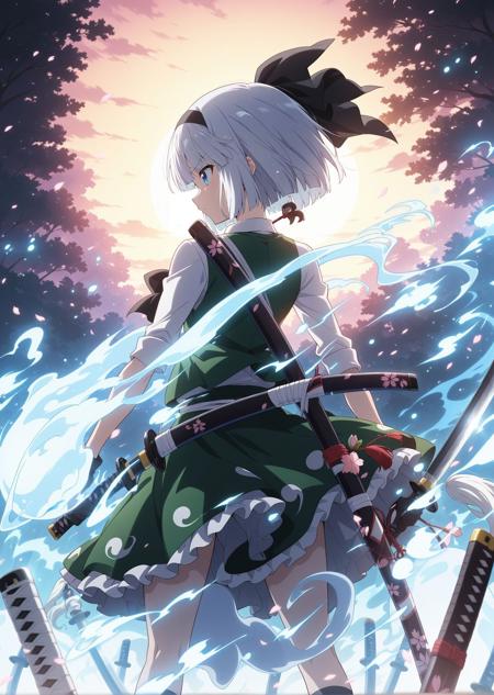 Youmu Konpaku (Touhou Project) & Youmu (Mysterious Sword Master) Illustrious V1
