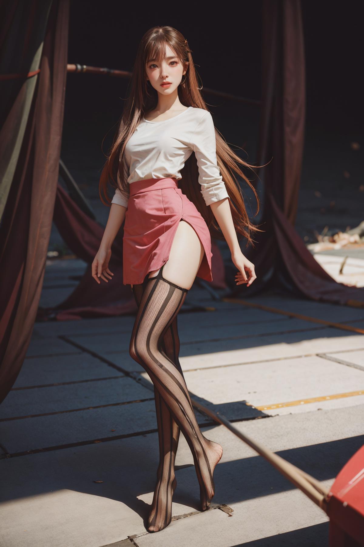 vertical-striped legwear image by ruanyi