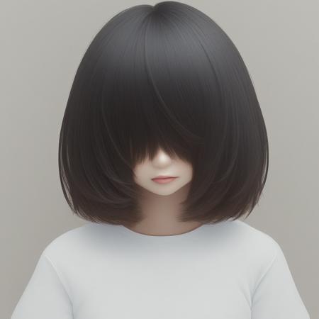 Bang bangs (hair over face LoRA) V1.1