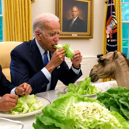 trump eating lettuce with a camel in the white house, joe biden, obama, bill gates, 4 boys, (best quality, masterpiece:1.4)<lora:lcm15:1.0><lora:lcm15:1.0>