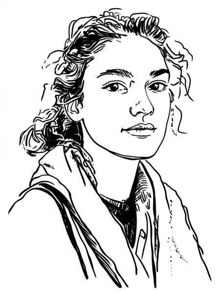 Inked Portrait drawing