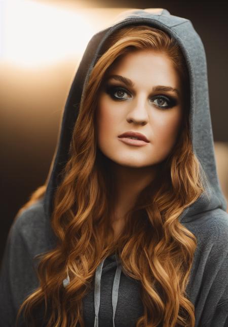 meghan_trainor_v1.0 (sharp focus:1.2), photo, attractive young woman, (beautiful face:1.1), detailed eyes, luscious lips, (winged eyeliner:0.85), large breast, (tight body:1.2), wearing (hoodie:1.2) at a (shop:1.2). (moody lighting:1.2), depth of field, bokeh, 4K, HDR. by (James C. Christensen:1.2|Jeremy Lipking:1.1).