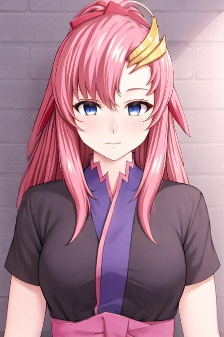 masterpiece, best quality, 1girl, <lora:lacus_clyne-ep4:0.8>, pink hair, long hair, hair clip, looking at viewer