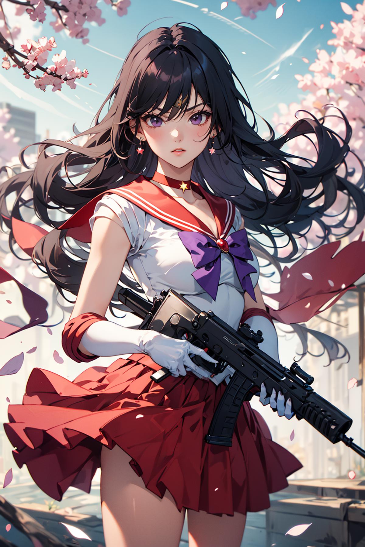 [OpenPose + Lineart] Holding gun image by Tokugawa