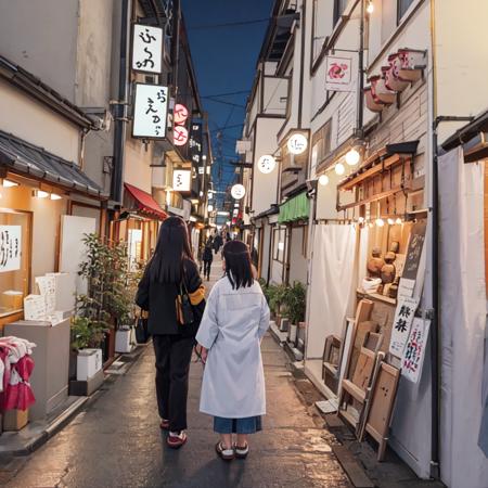 best quality, ultra-detailed, illustration,
1girl, glasses, solo, black hair, long hair, smile, looking at viewer, upper body, face focus,
houzenji yokocho, osaka, japan, scenery, road, outdoors, street, power lines, night, sign, plant, sky, potted plant, building, utility pole, city, realistic, photo background
 <lora:houzenji_yokocho_SD15_V1:0.8>