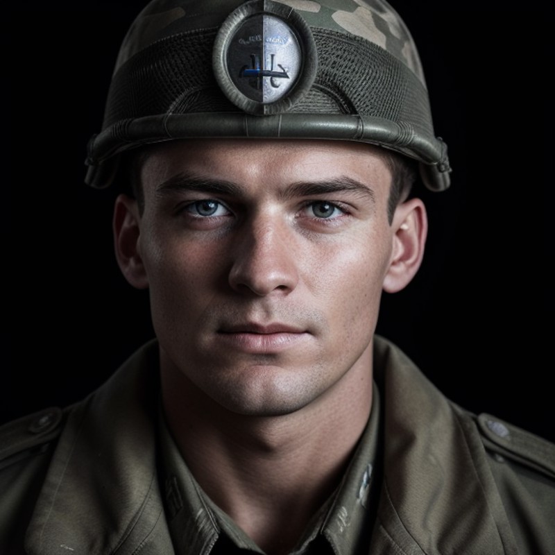 cinematic photography, dramatic lights, hyperrealistic portrait of a soldier in world war 2, realistic, intricate, detailed