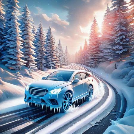 cat made of fr0stwrld, snow, ice, Surreal with macabre undertones, earthy surreal edge,  car made out of countless fr0stwrld, snow, ice, hyper detail, masterpiece, score_10, randshadscree, anime drawing style, anime movie, driving at high speed,countless galaxy,yellow,  sports car made out of fr0stwrld, snow, ice, bright blue and yellow energized sport car, score_9, score_8_up, score_7_up, score_6_up, shiny, driving, shiny, cloudy forest, Made of fluffy clouds, clutter, trash, fr0stwrld, snow, ice