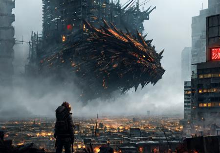 masterpiece, best quality, ultra-detailed, illustration, 1girl, solo, standing, digital art, corruption world, cyberpunk, apocalyptic world, ruined cityscape, smoldering wreckage, toxic clouds, destroyed skyscrapers, neon lights flickering amidst the chaos, surviving protagonist, scavenging for resources, protective gear, gas mask, determined expression, standing atop a pile of rubble, overlooking the devastated city, mutated creatures lurking in the background,



 looking at viewer, highres, superb, 8k wallpaper, extremely detailed, intricate, unreal engine 5, volumetric lighting, realistic, realistic lighting, cinematic, 4k, cinematic lighting, 8k, depth of field, 3d, perfect, award-winning, hyper-detailed, photorealistic, ultra realistic, realistic light, hard lighting, intricate details, stop motion, hyperfocus, tonemapping, sharp focus, hyper detailed, detailed eyes, eyes focus, (illustration:1.1), highres, (extremely detailed CG unity 8k wallpaper:1.1), (beautiful face:1.15), (midshot)

(nixeu_soft:0.7), (nixeu_white:0.7), (bo chen lighting), wlop styles, realistic background