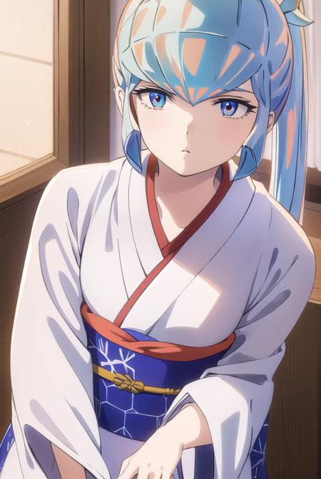 uruseiyatsuraoyuki, <lora:urusei yatsura oyuki s1-lora-nochekaiser:1>,
oyuki, long hair, blue eyes, blue hair, ponytail,
BREAK japanese clothes, kimono, sash, white kimono, obi,
BREAK indoors, classroom,
BREAK looking at viewer, (cowboy shot:1.5),
BREAK <lyco:GoodHands-beta2:1>, (masterpiece:1.2), best quality, high resolution, unity 8k wallpaper, (illustration:0.8), (beautiful detailed eyes:1.6), extremely detailed face, perfect lighting, extremely detailed CG, (perfect hands, perfect anatomy),