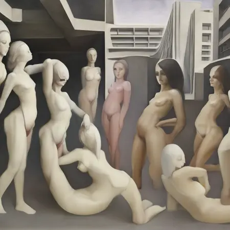 modernist figurative painting composition