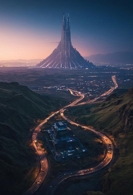 night cityscape, skyscrapers, huge docked spaceship in the horizon,Egyptian pyramids tall  as the sky, multi layered highways that circle the  city center ,  illuminated buildings, neon lights, urban skyline, futuristic, cyberpunk aesthetic, sunrise, atmospheric haze, street lamps, architectural lighting, high-rise towers, city glow, modern metropolis, dynamic composition, wide shot
BREAK
(Reynisfjara Beach is the most famous black sanded beach in Iceland and one of the most well-known in the whole world.:1.8)
BREAK
 ()Hyoer Realistic:2.0)Polaroid picture (Cyberpunk future theme:1.37) the Mill Mountain Star, is the world's largest freestanding illuminated man-made star. It was constructed at the top of Mill Mountain in Roanoke, Virginia
BREAK
()Hyoer Realistic:2.0)Polaroid picture an A realistic, sunlit landscape of rolling green hills with lush grass and wildflowers, reminiscent of Green Hill Zone from Sonic the Hedgehog. The scene features winding paths, scattered trees, and a clear blue sky with a few fluffy white clouds. (The terrain is gently sloping with some rocky outcrops and small streams:1.7). The overall atmosphere is serene and vibrant, capturing the essence of a picturesque countryside on a warm day