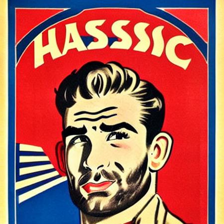 1940s Russian propaganda poster about (hasanpiker person:1.2)