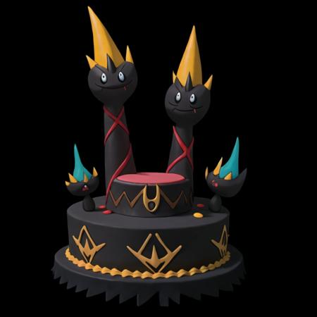 pokemon, Black Background, solo, masterpiece, high quality, best quality, high-definition, ultra-detailed,cake