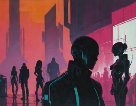 <lora:syme:0.6>syme, silhouettes of people, cyberpunk