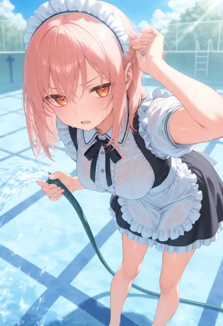 [Illust&XL&Pony] empty pool / プール掃除