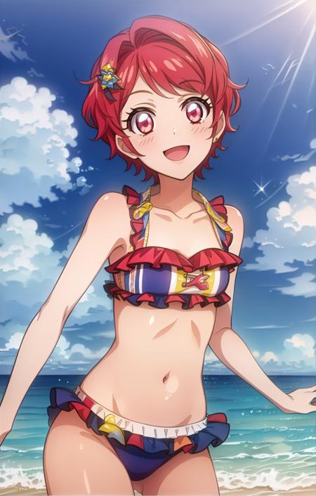 red_eyes red_hair short_hair aikatsu! 